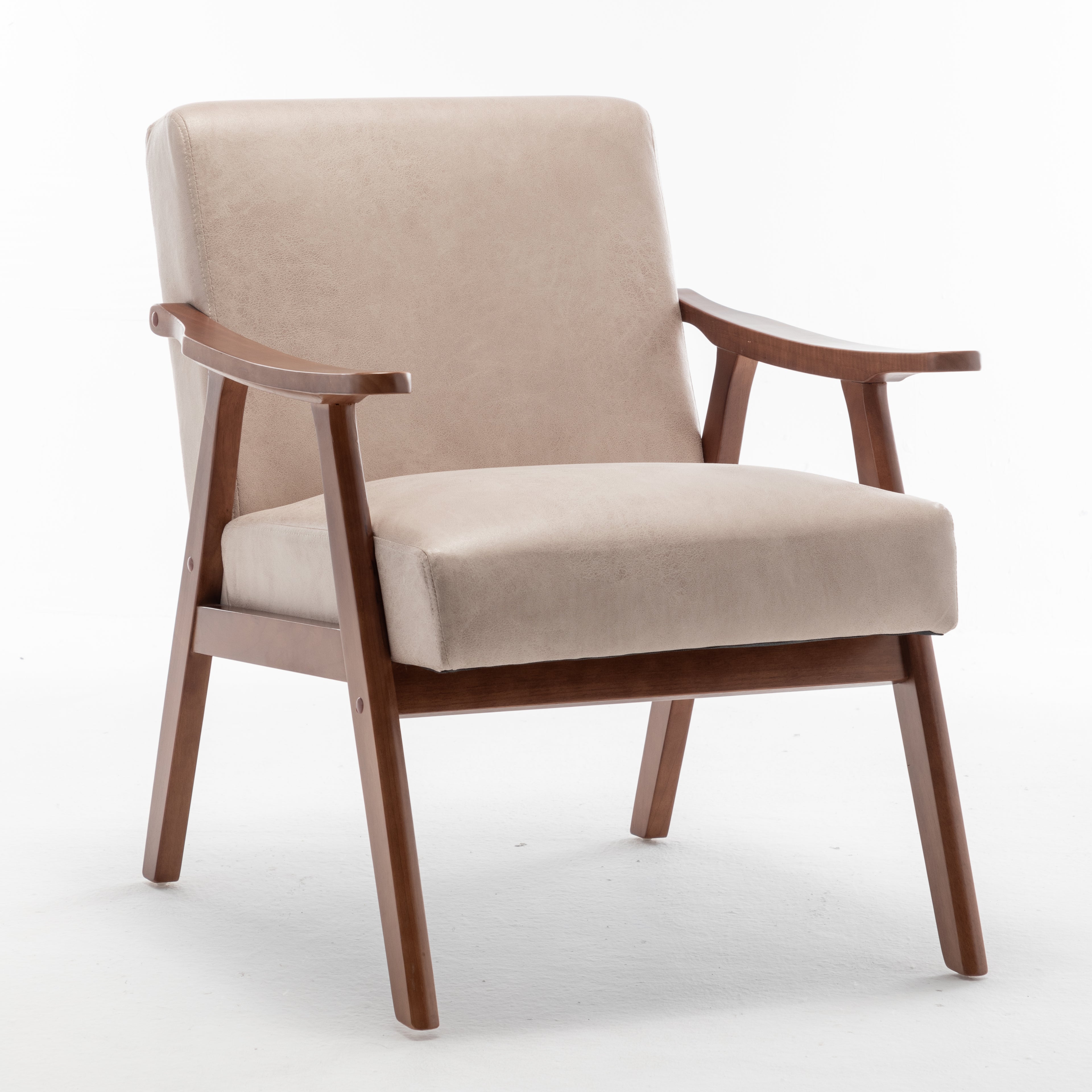 Julian Mid-Century Modern Solid Wood Accent Chair