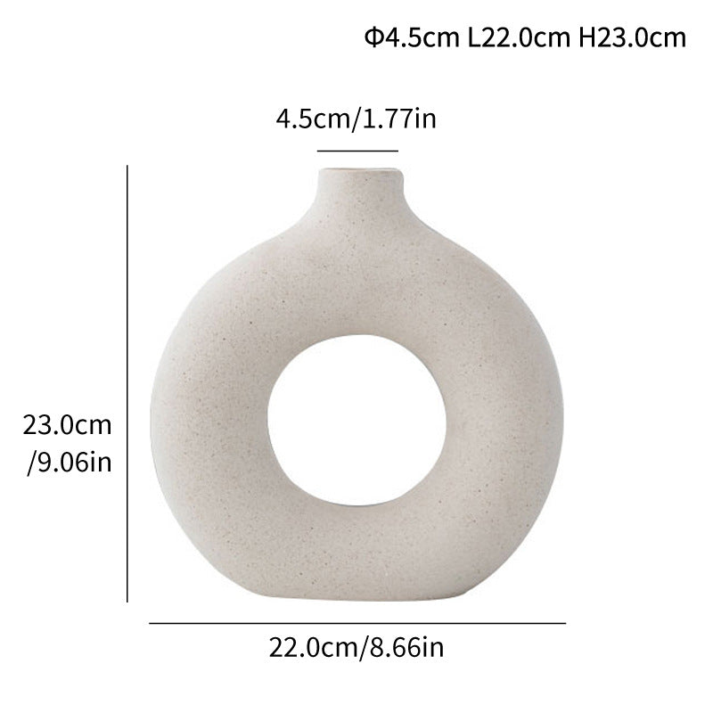 Unglazed spotted ceramic vase simple modern
