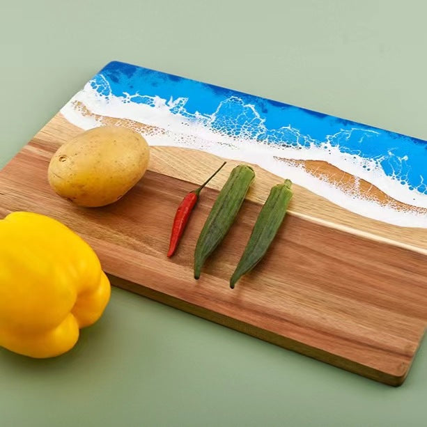 Ocean Cutting & Serving Board | Wood & Resin