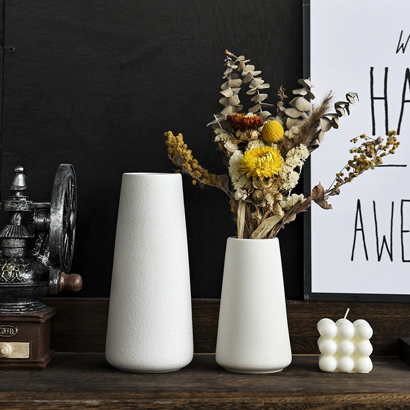 Nordic Minimalist White Tapered Ceramic