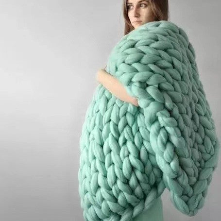Nordic Chunky Knit Blanket Handmade