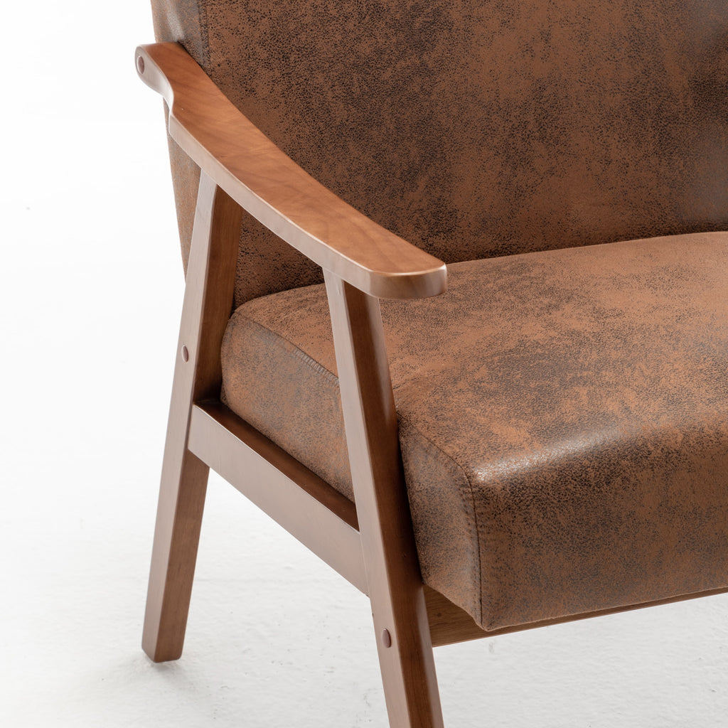 Solid wood frame accent chair - Dark Brown
