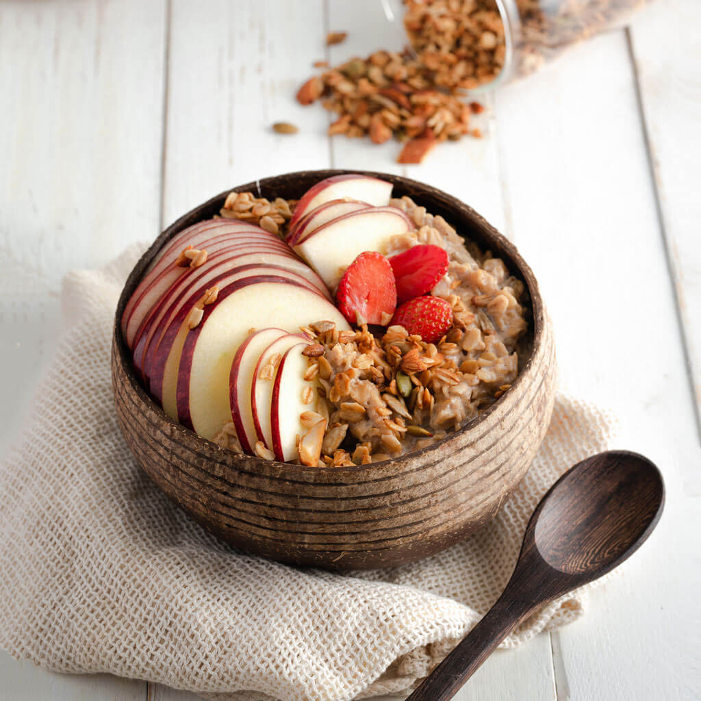 Patterned Coconut Bowl & Spoon Single Set