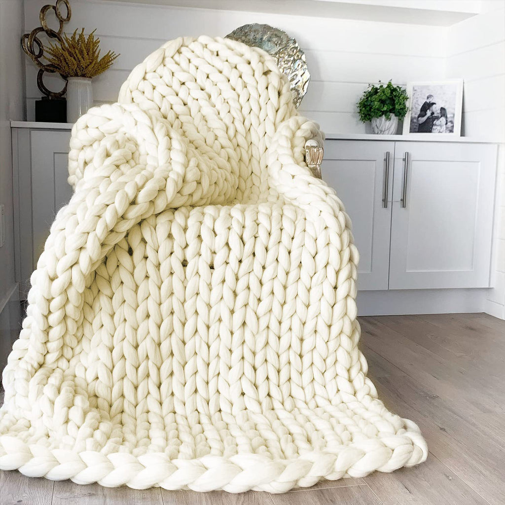 Nordic Chunky Knit Blanket Handmade