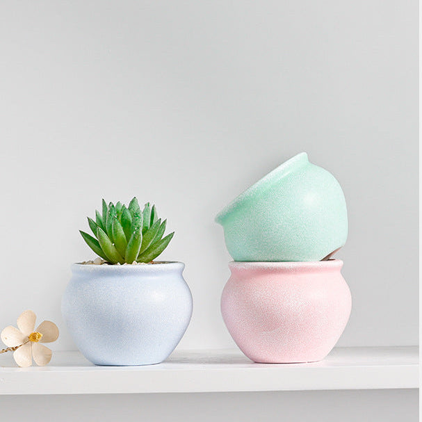 Pebble Soft-Tone Ceramic Succulent Pot