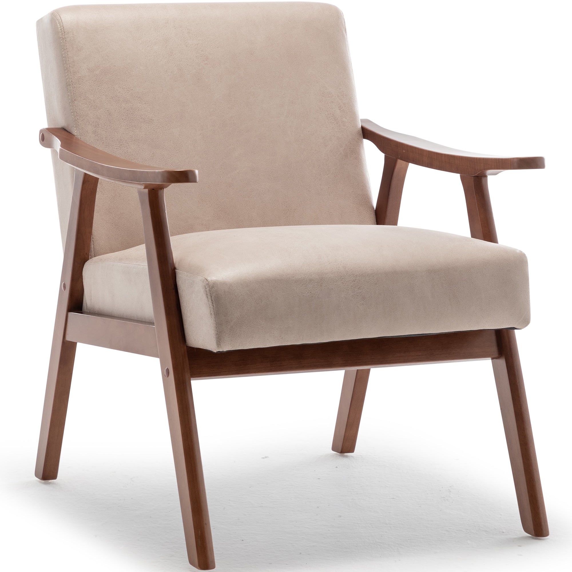 Julian Mid-Century Modern Solid Wood Accent Chair