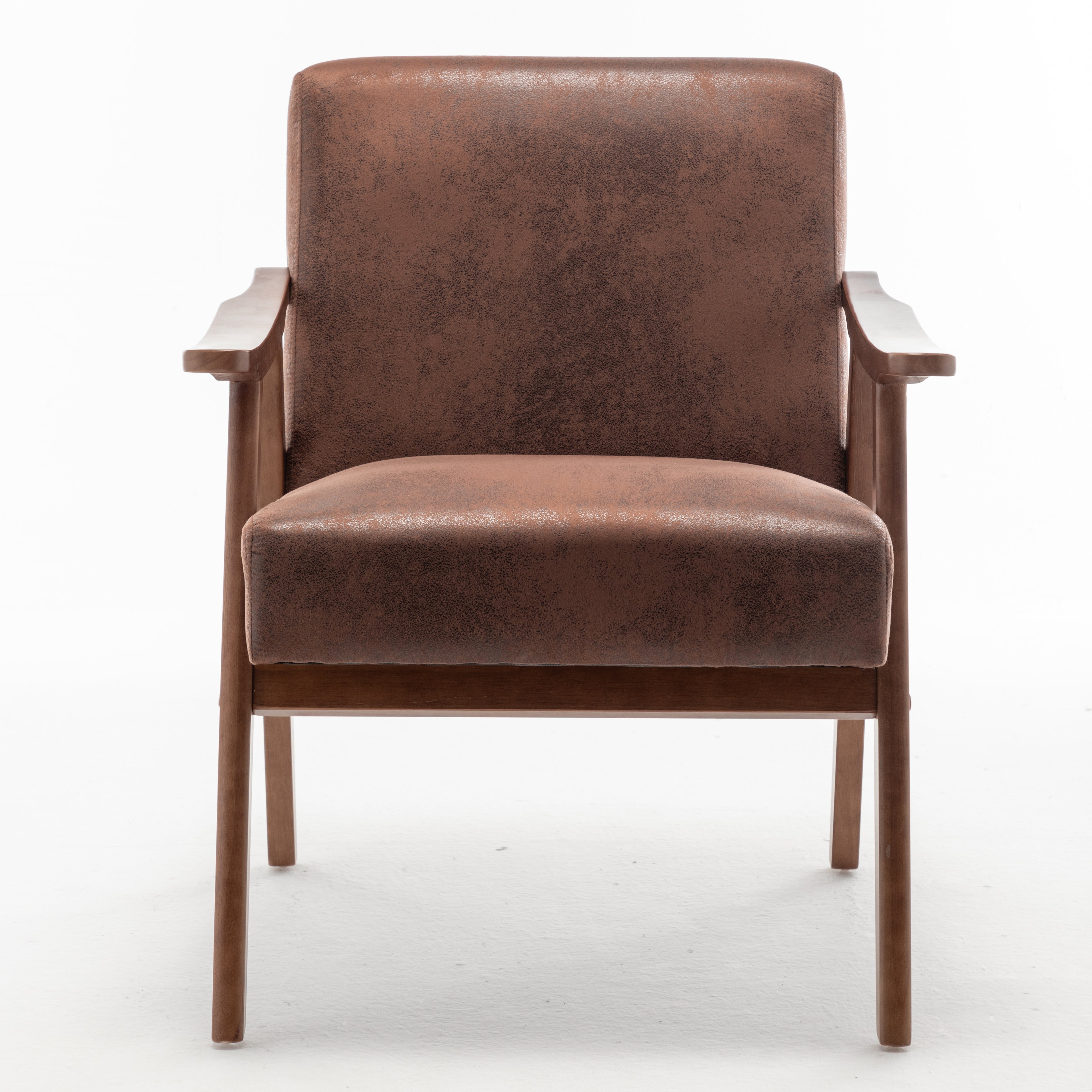 Solid wood frame accent chair - Dark Brown