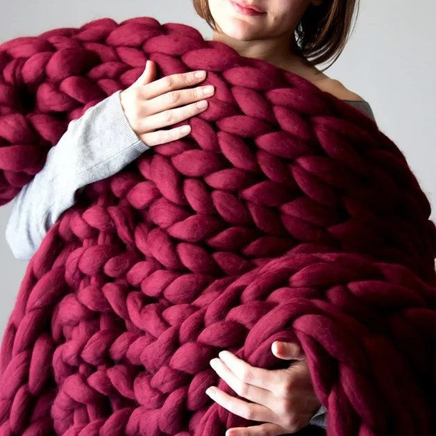 Nordic Chunky Knit Blanket Handmade