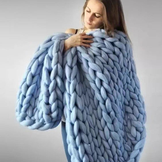 Nordic Chunky Knit Blanket Handmade