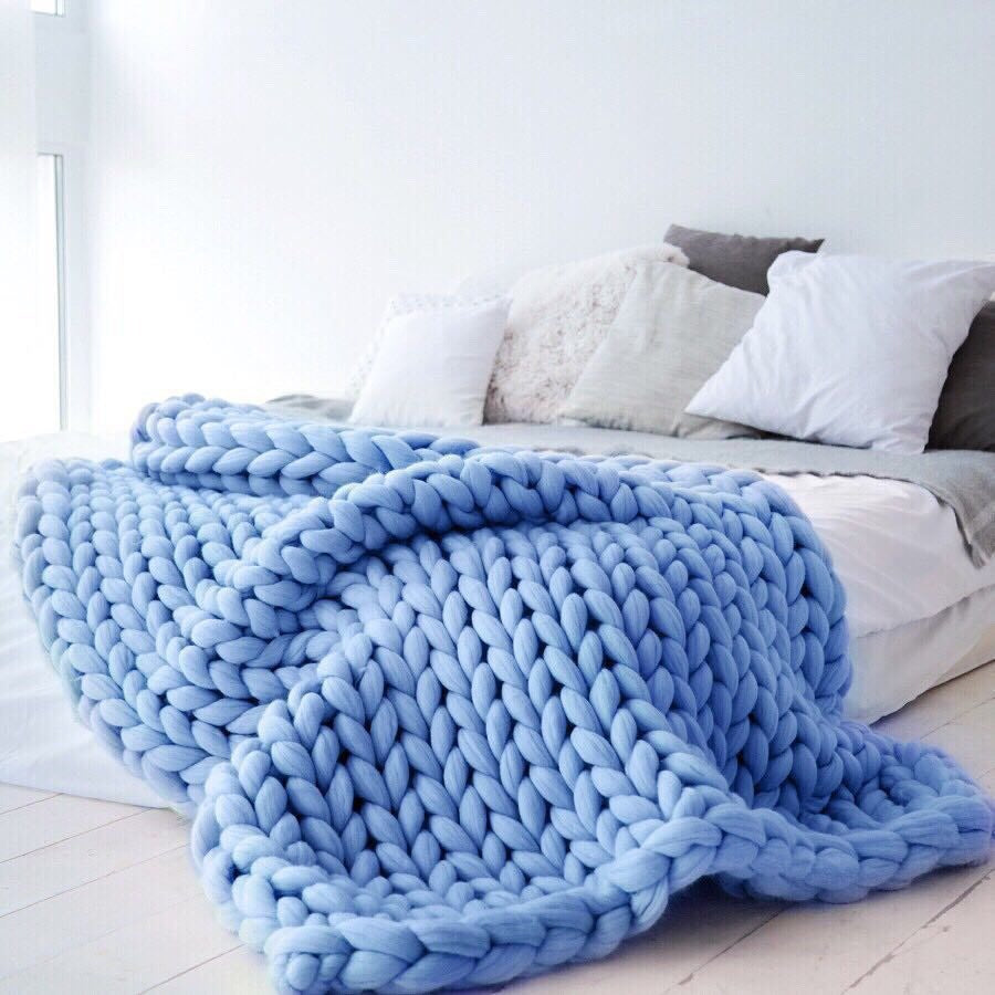 Nordic Chunky Knit Blanket Handmade