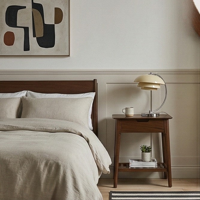 Fishe & Lilly "Norway" Mid-Century Dark Walnut Bedside Table