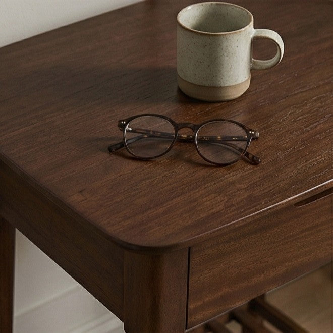 Fishe & Lilly "Norway" Mid-Century Dark Walnut Bedside Table