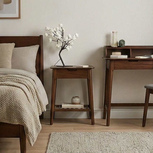 Fishe & Lilly "Norway" Mid-Century Dark Walnut Bedside Table