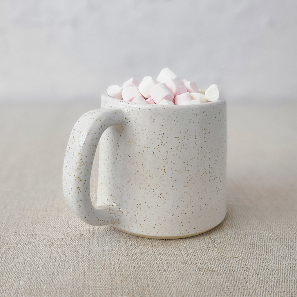 Pepper White Stoneware Mug