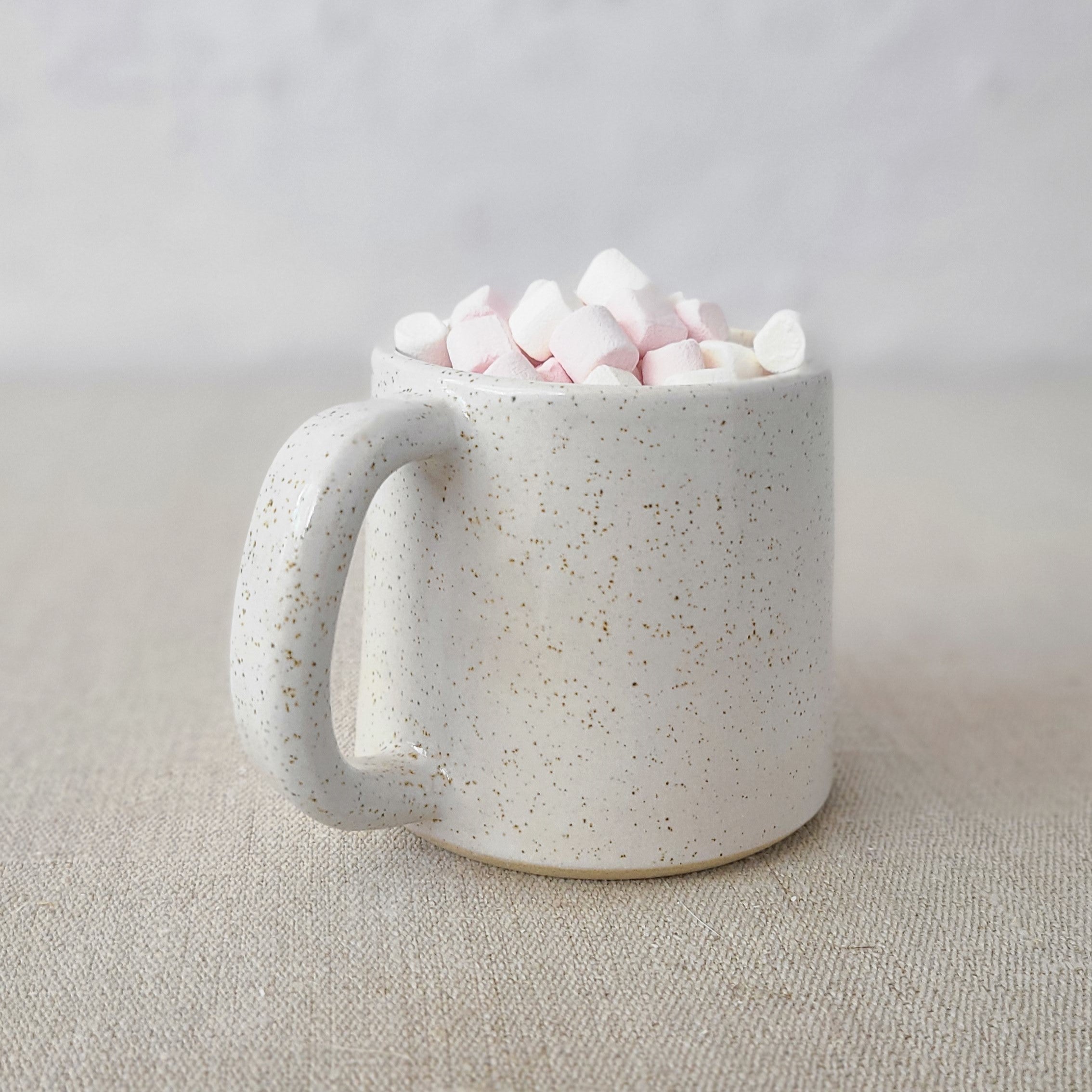 Pepper White Stoneware Mug