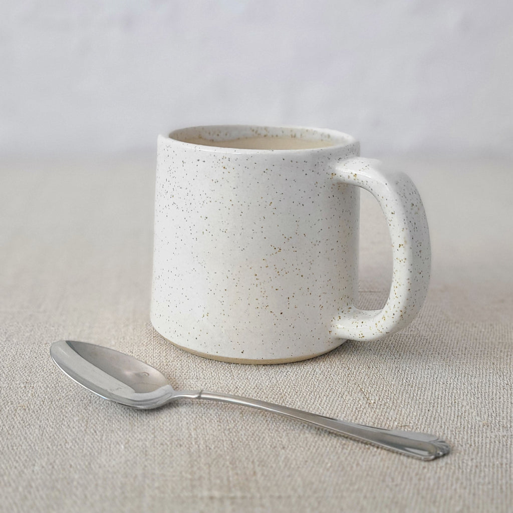 Pepper White Stoneware Mug