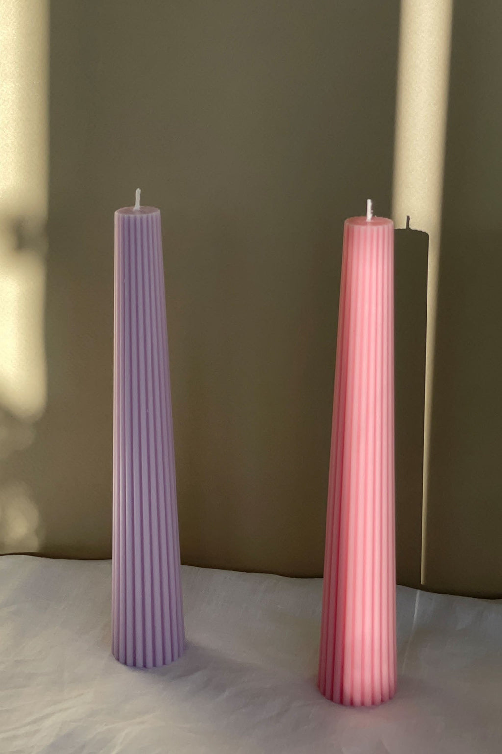 Ribbed Sculptural Taper Candles