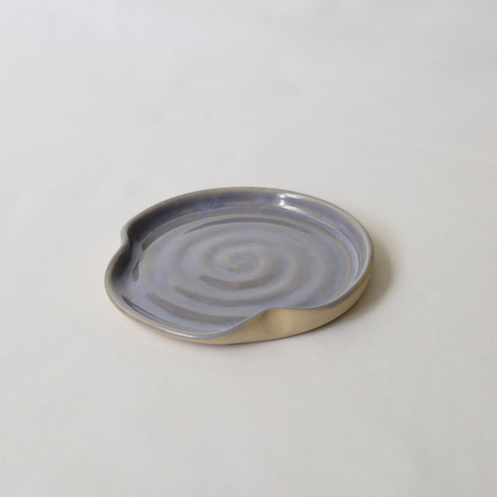 Handmade Amethyst Stoneware Spoon Rest