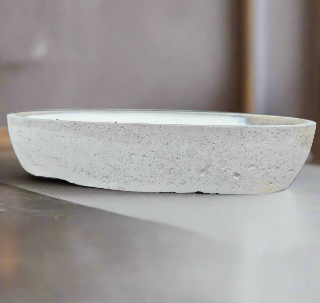 Multi-Wick Concrete Oval Loaf Bowl Candle