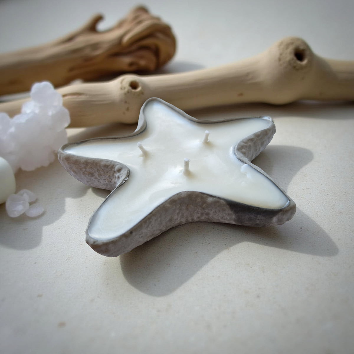 Amber & Rock Salt Star Candle
