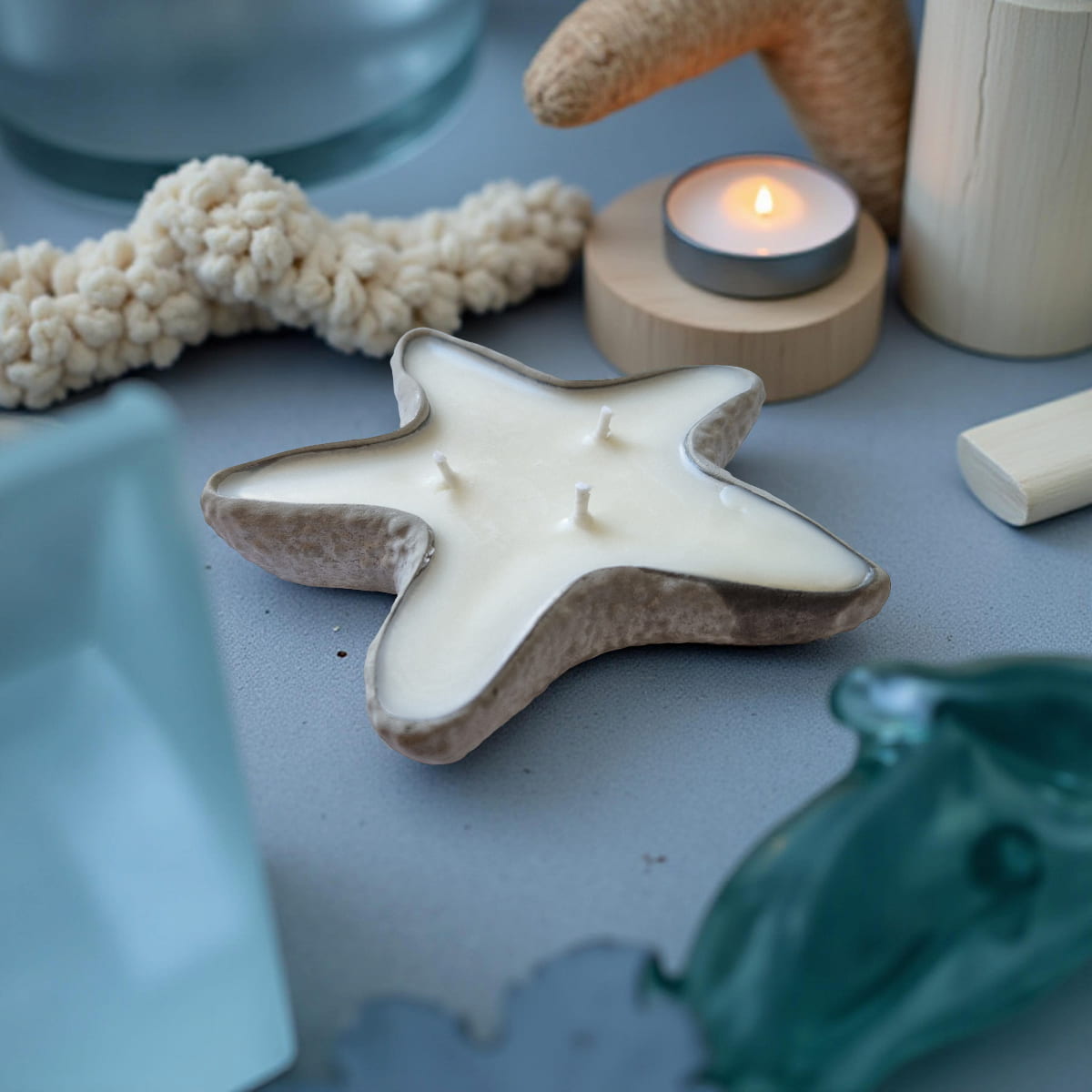Amber & Rock Salt Star Candle