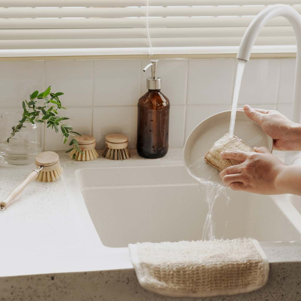 Sustainable Dish Brushes | 4 Piece Starter Set w/ Loofah Sponge