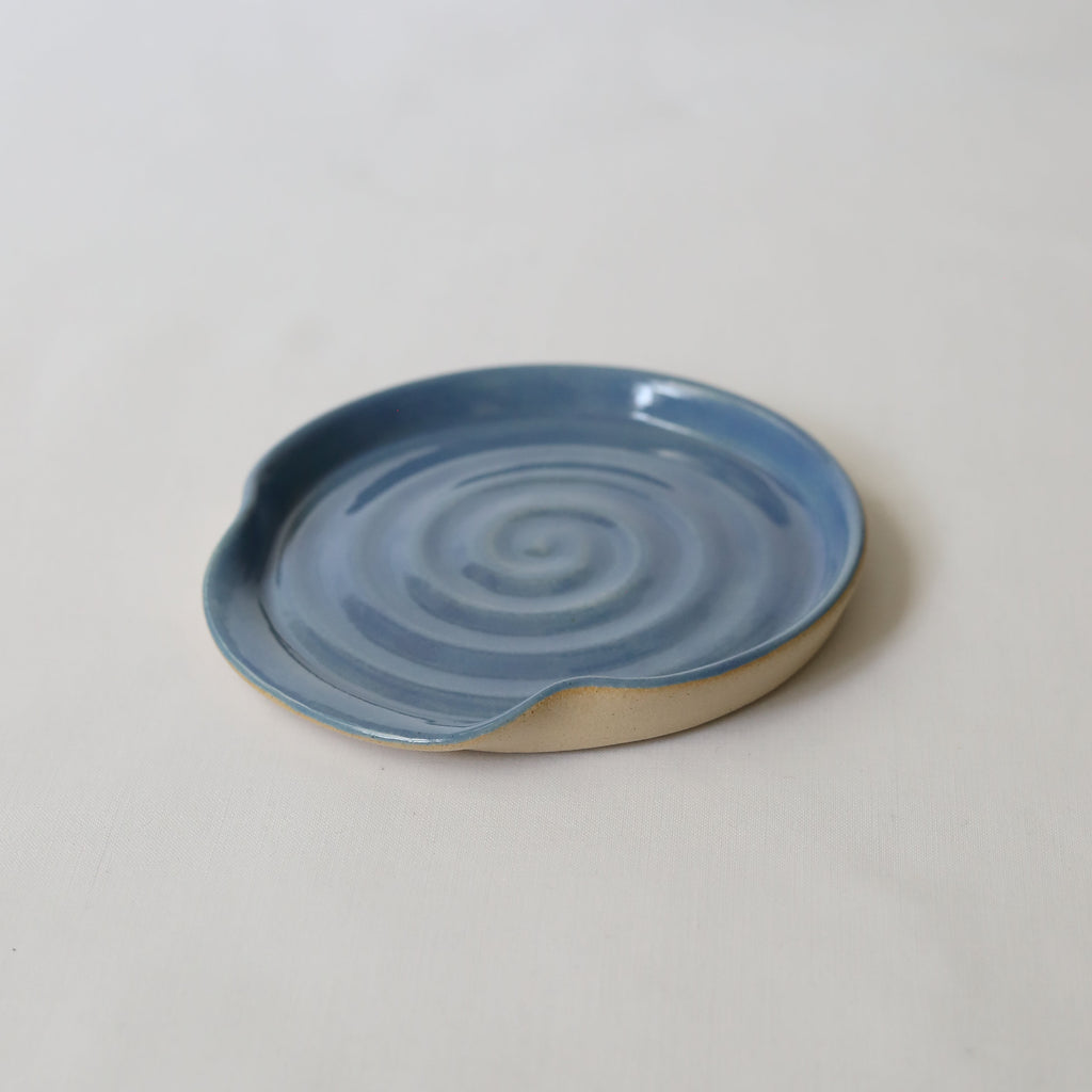 Handmade Pacific Blue Stoneware Spoon Rest