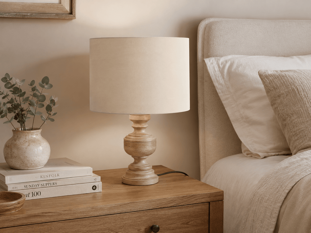 Shadowbright "Warm Sand" Neutral Fabric Lampshade