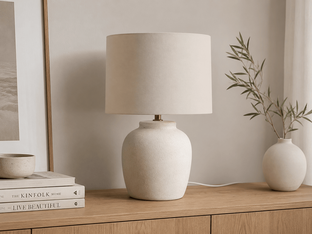 Shadowbright "Warm Sand" Neutral Fabric Lampshade