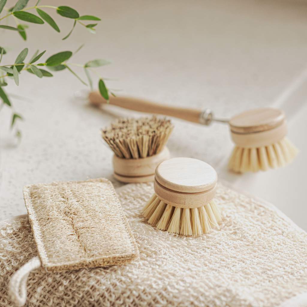 Sustainable Dish Brushes | 4 Piece Starter Set w/ Loofah Sponge