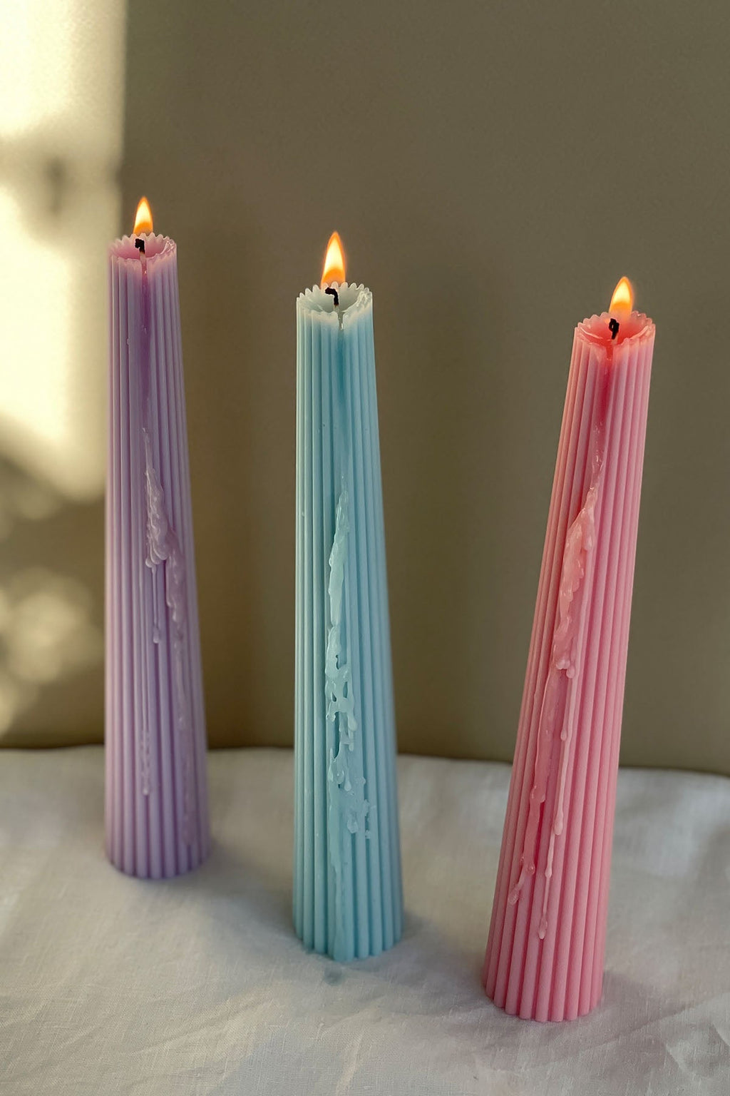 Ribbed Sculptural Taper Candles