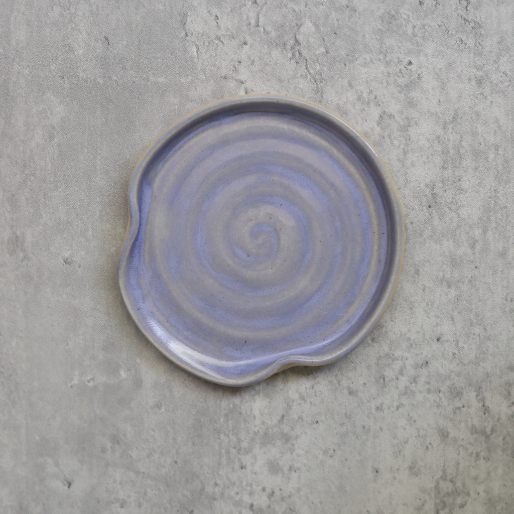 Handmade Amethyst Stoneware Spoon Rest