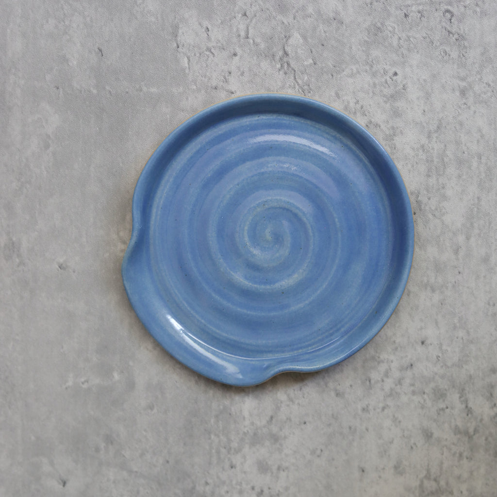 Handmade Pacific Blue Stoneware Spoon Rest