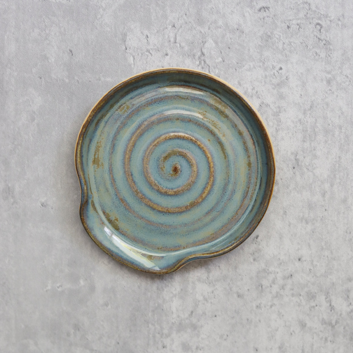 Handmade Seafoam Blue Stoneware Spoon Rest