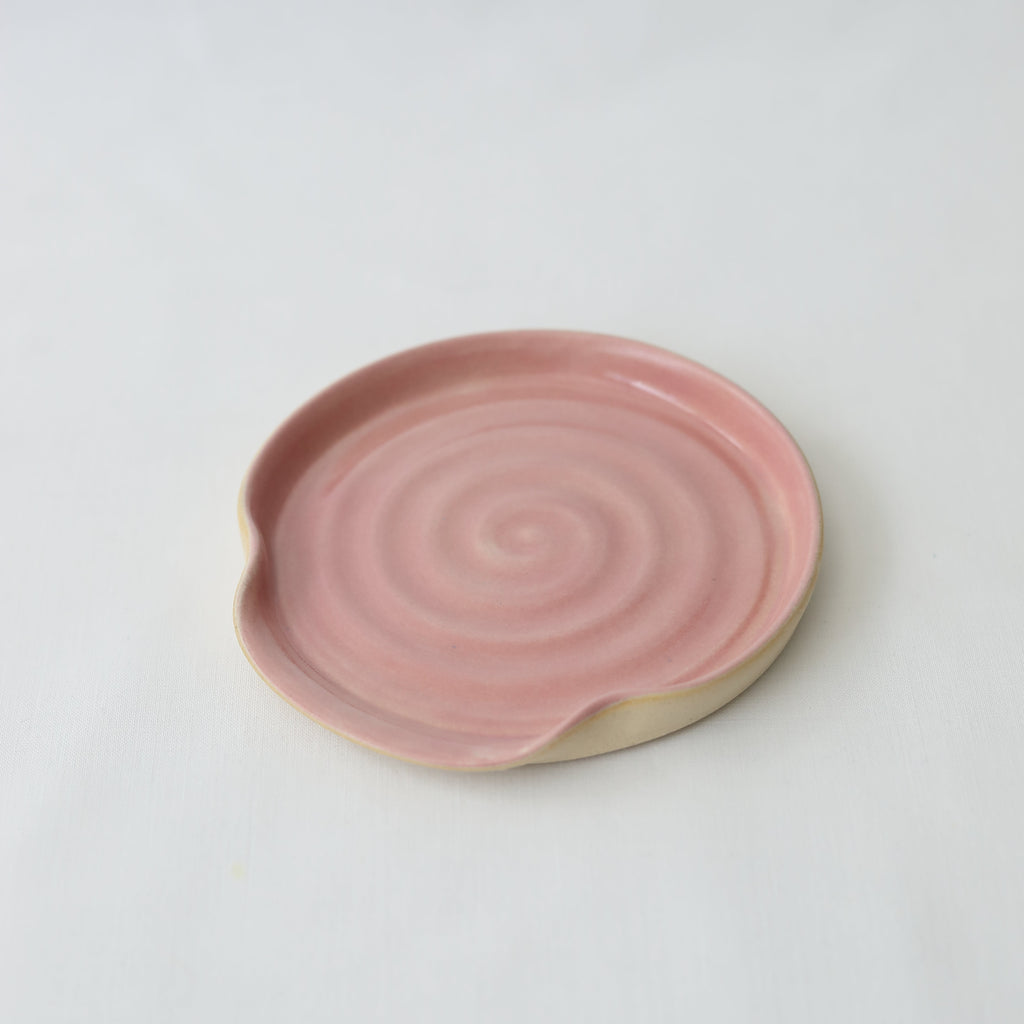 Handmade Blush Stoneware Spoon Rest