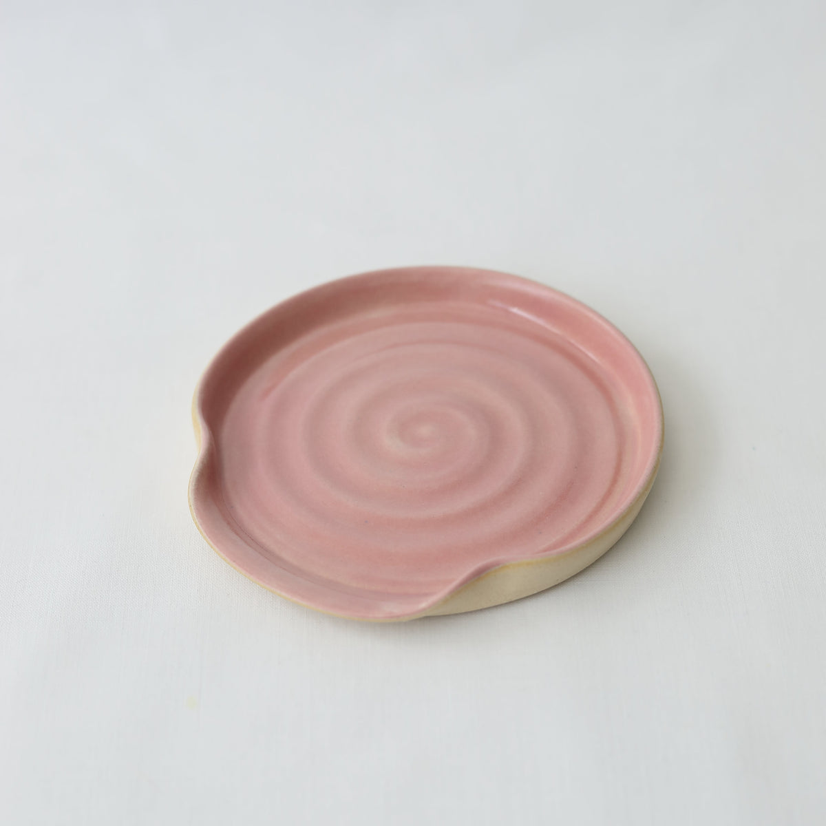 Handmade Blush Stoneware Spoon Rest