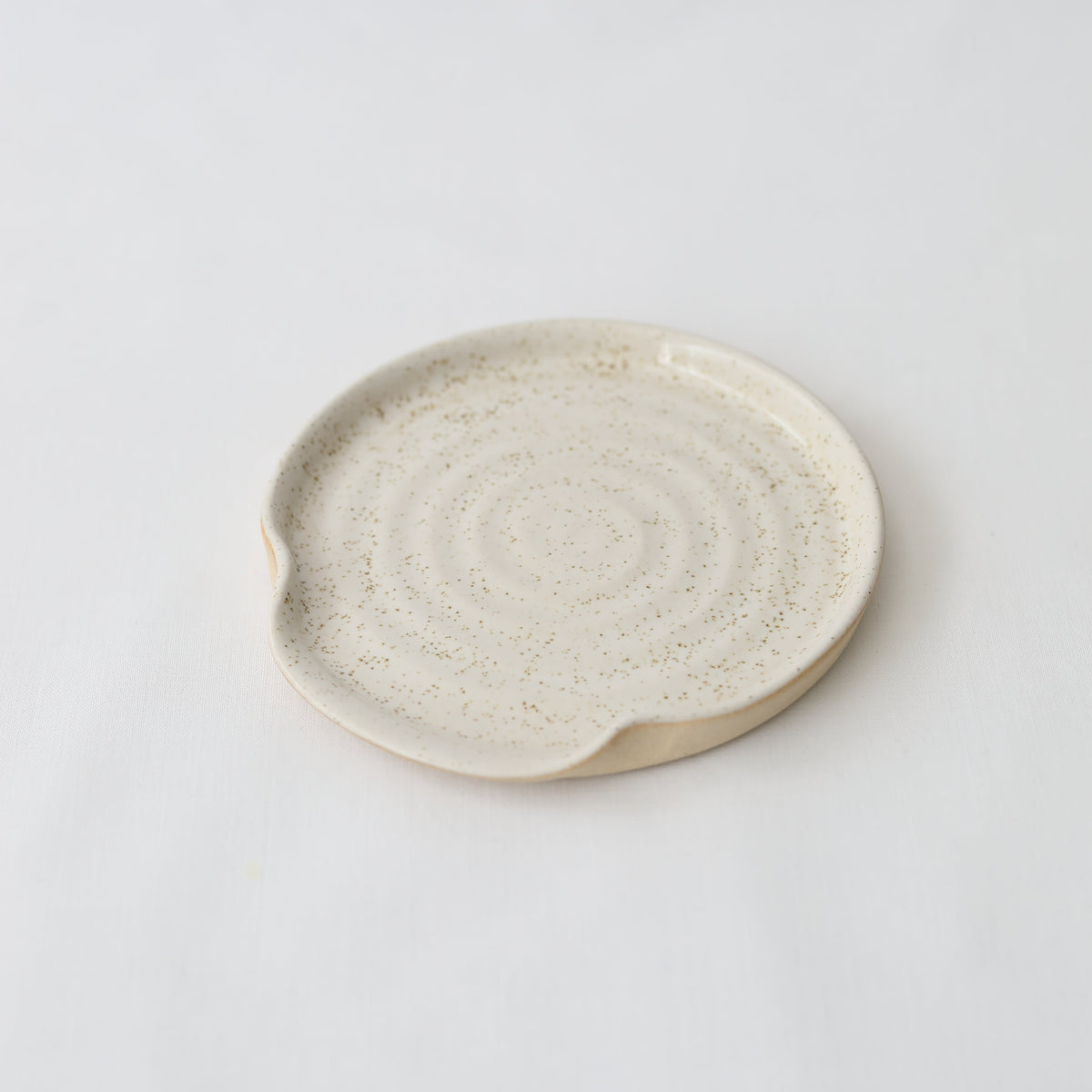 Handmade Pepper White Stoneware Spoon Rest