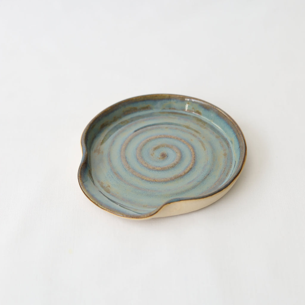 Handmade Seafoam Blue Stoneware Spoon Rest