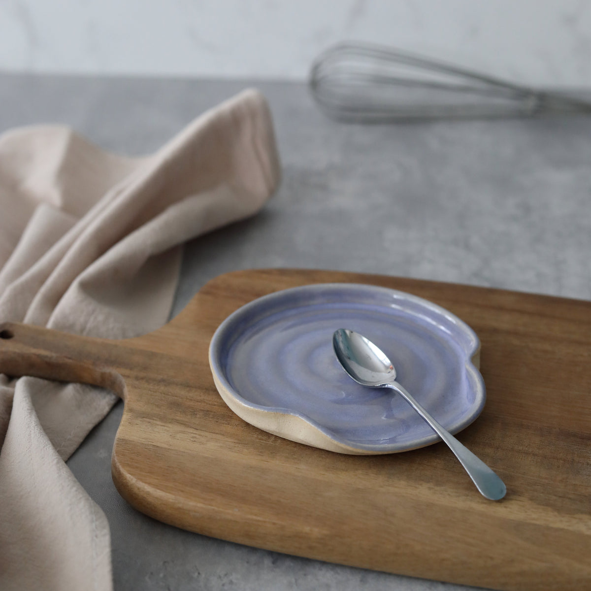 Handmade Amethyst Stoneware Spoon Rest