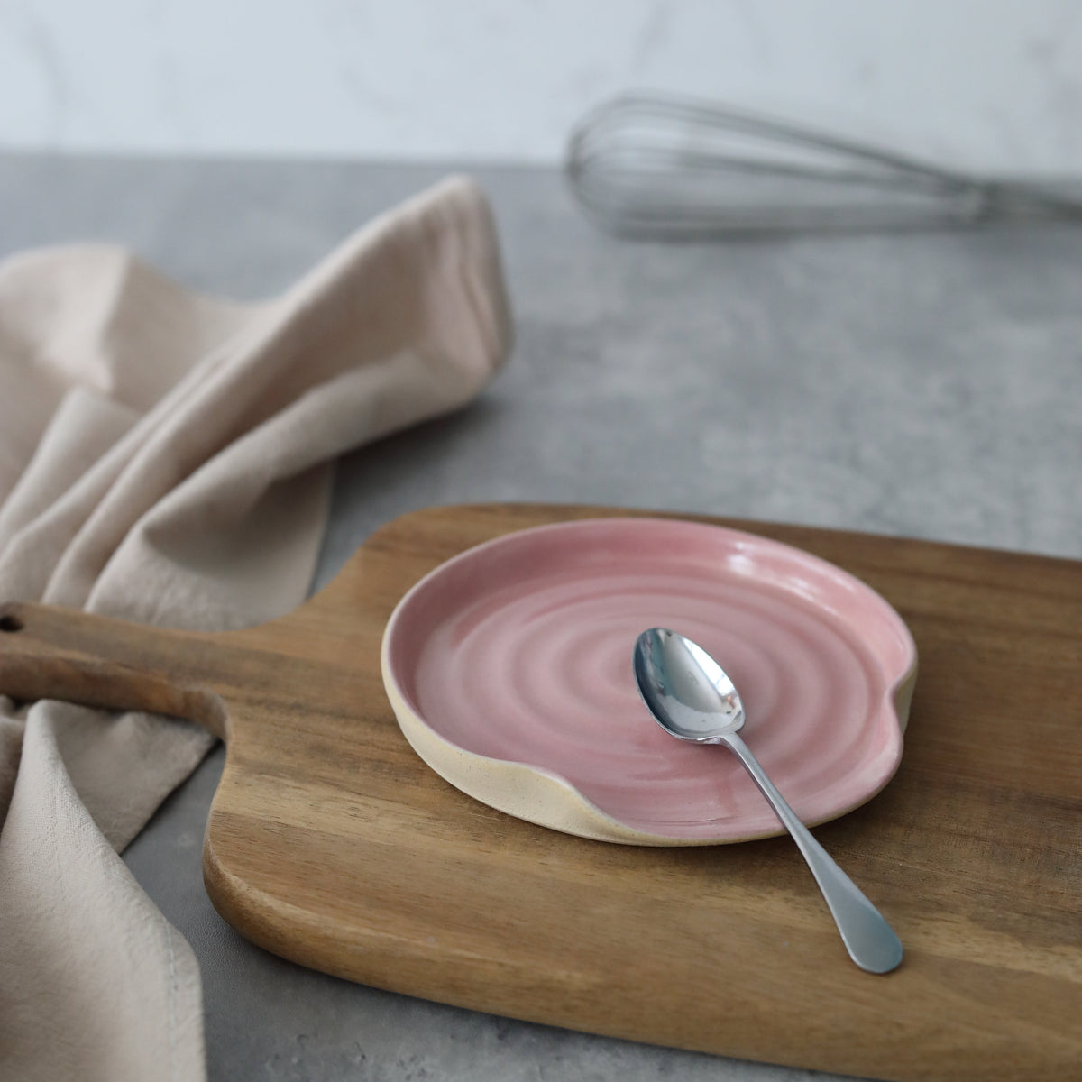 Handmade Blush Stoneware Spoon Rest