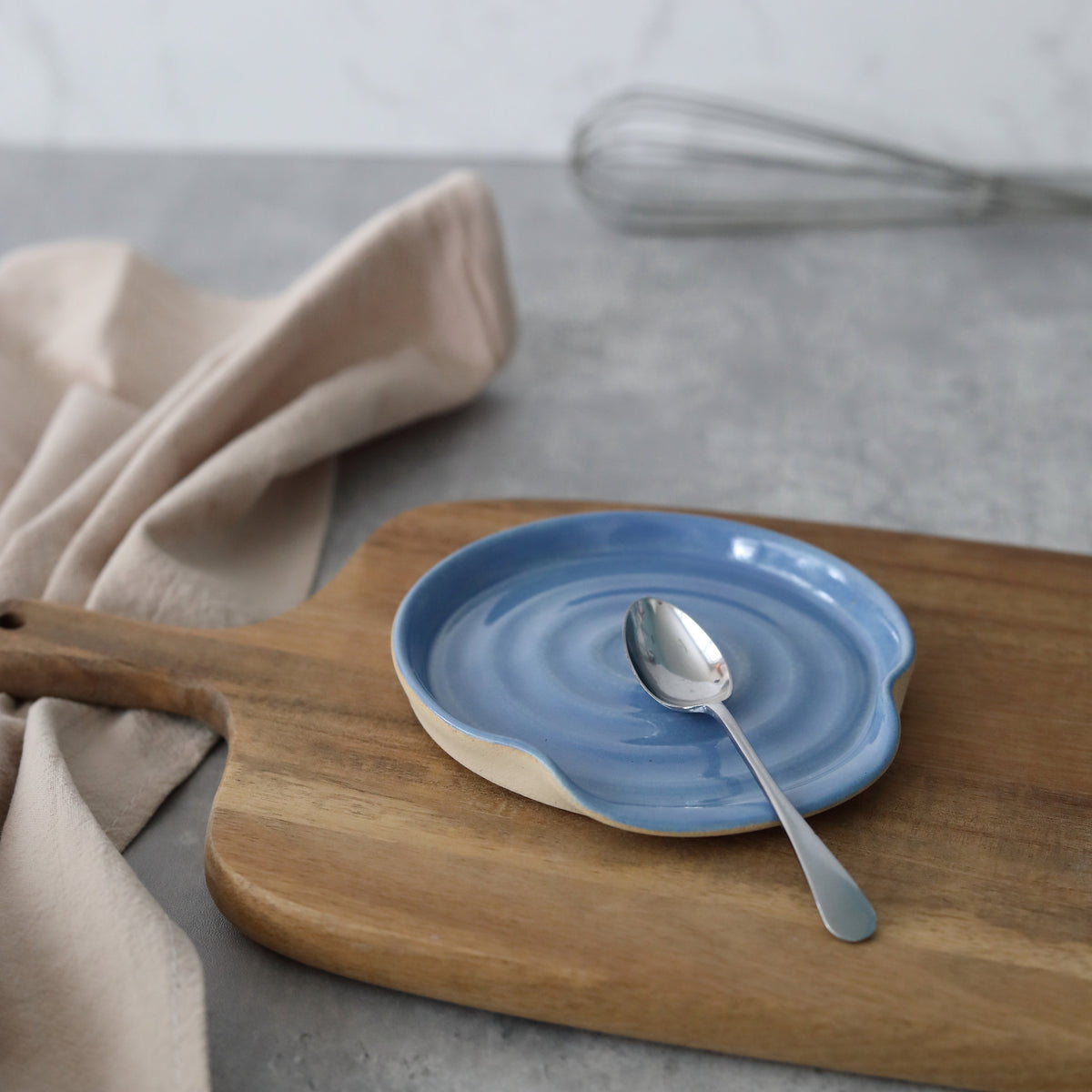 Handmade Pacific Blue Stoneware Spoon Rest
