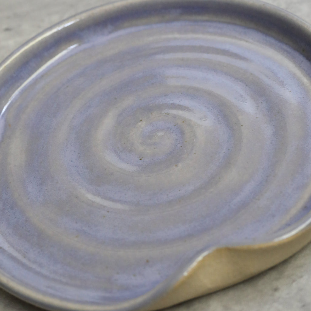 Handmade Amethyst Stoneware Spoon Rest