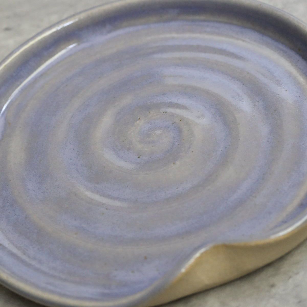Handmade Amethyst Stoneware Spoon Rest