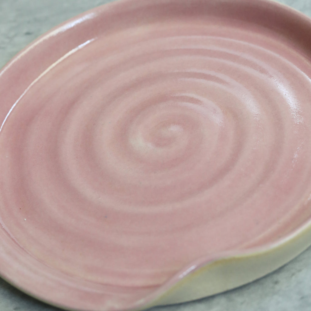 Handmade Blush Stoneware Spoon Rest