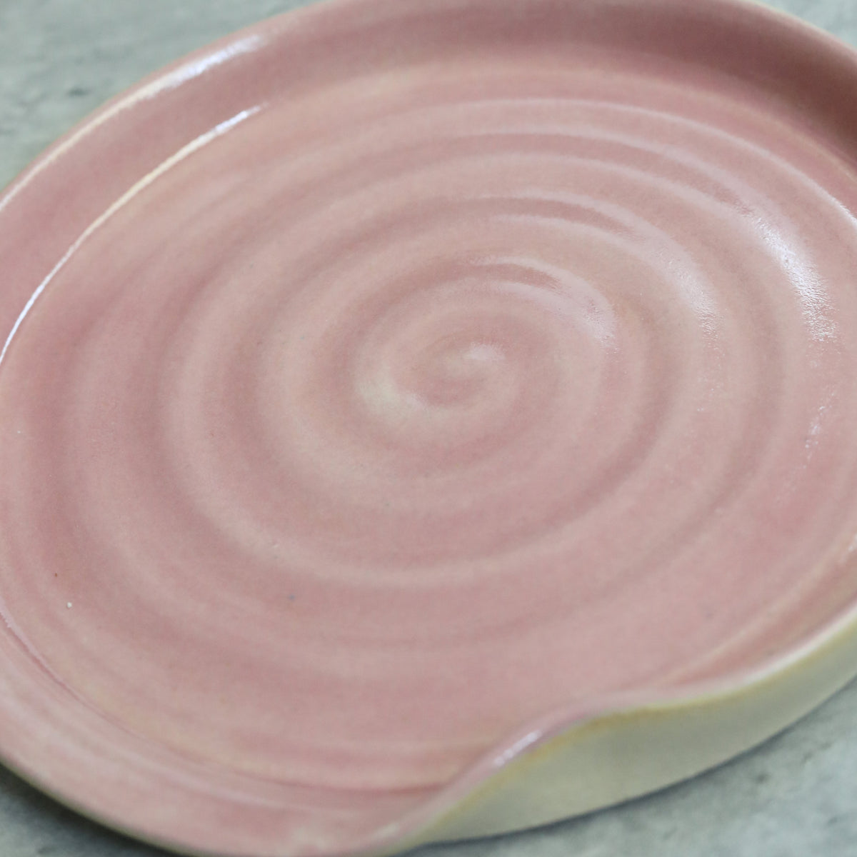 Handmade Blush Stoneware Spoon Rest