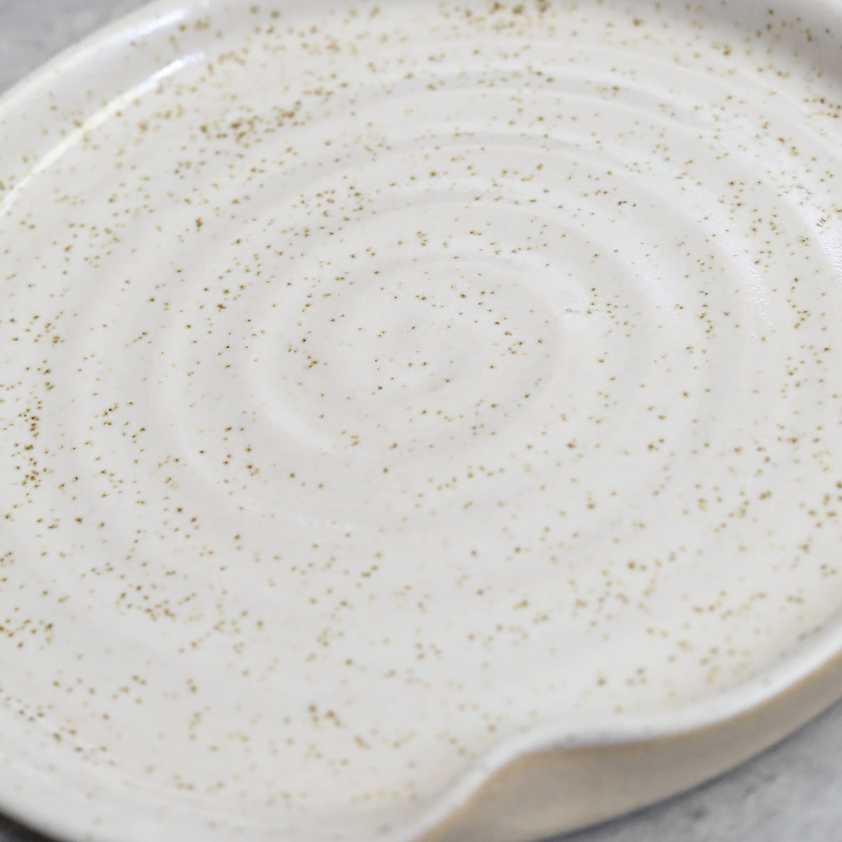 Handmade Pepper White Stoneware Spoon Rest
