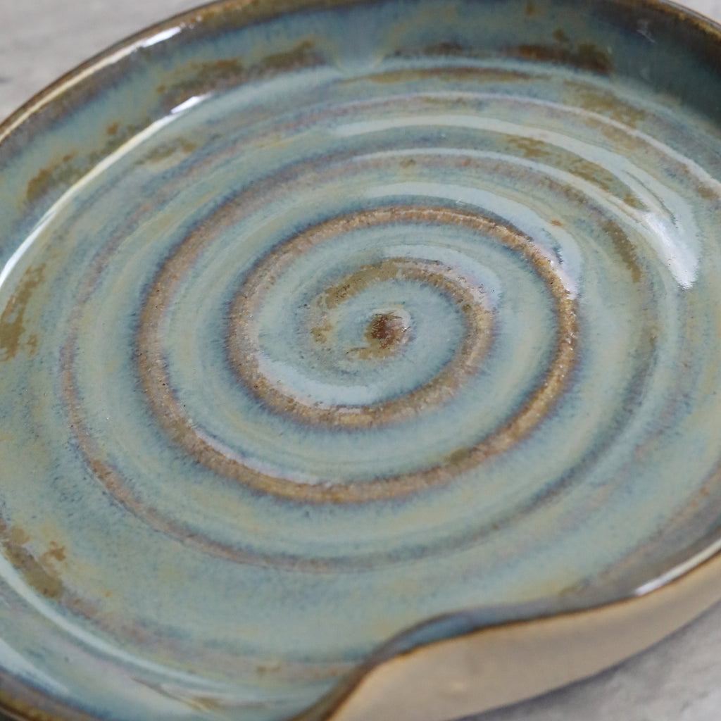 Handmade Seafoam Blue Stoneware Spoon Rest