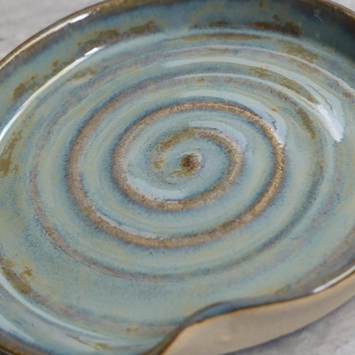 Handmade Seafoam Blue Stoneware Spoon Rest